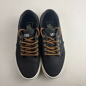 Vans Atwood Leather Black/Marshmallow Skate Shoe Mens Size 6.5